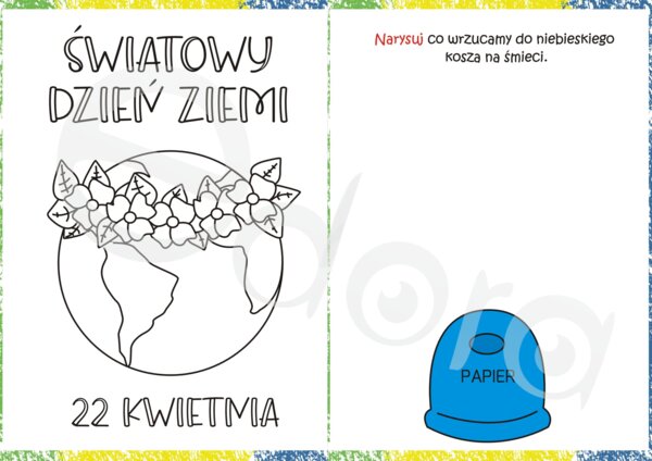 Przedszkole. Dzień ziemi, segregacja śmieci.