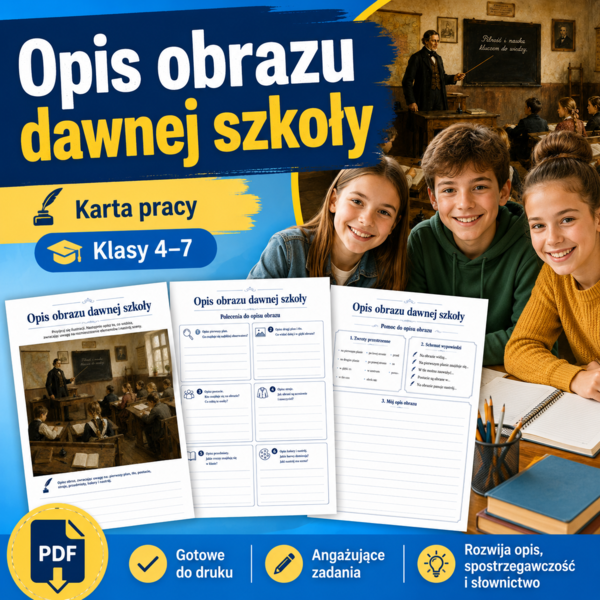 Opis obrazu dawnej szkoły