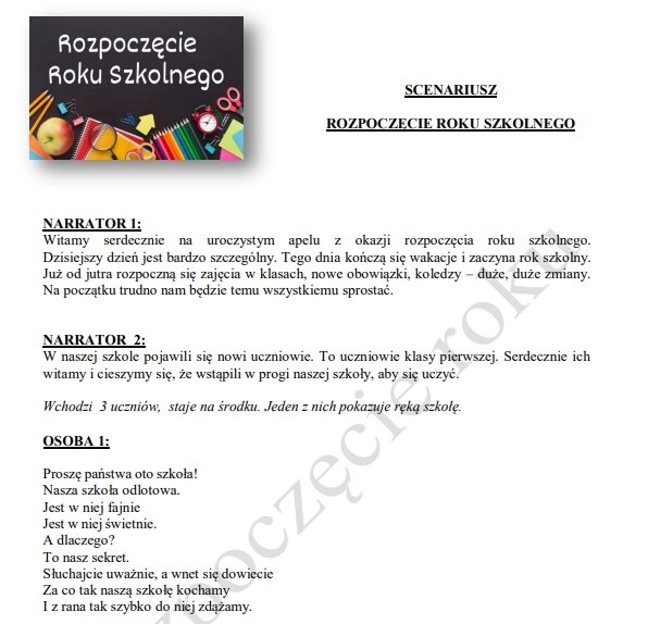 Rozpoczęcie roku szkolnego