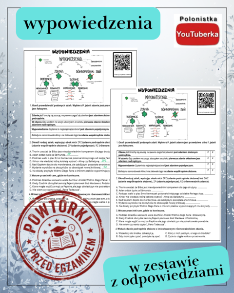 Wypowiedzenia - powtórki przed egzaminem