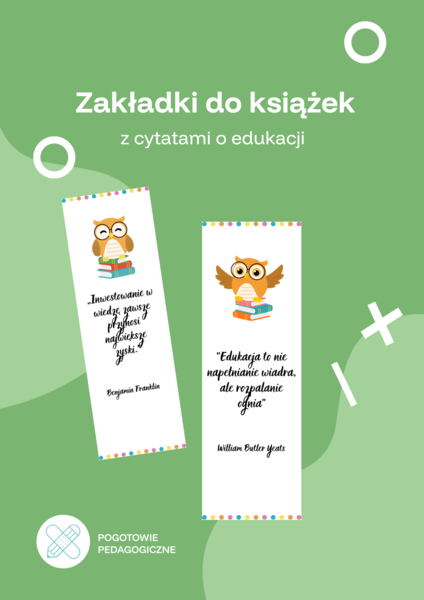 Zakładki do książek- cytaty o edukacji