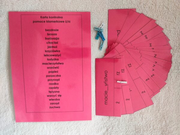 Ortografia "rz", "ż" pomoce klamerkowe