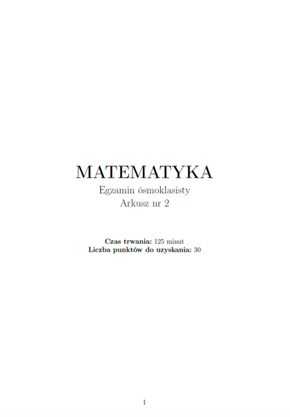Arkusz E8 nr 2 z matematyki