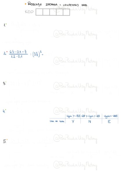 Matematyczna Mistrzowska Karta – Ułamki, Potęgi i Odkrywanie Kodu!