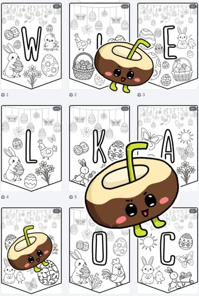 Girlanda Wielkanocna kolorowanka