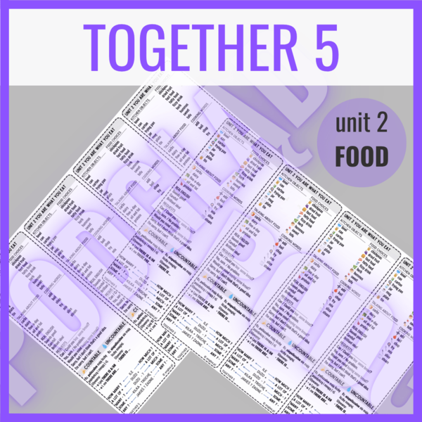 Together 5 unit 2 YOU ARE WHAT YOU EAT ( FOOD) - zakładki do książki