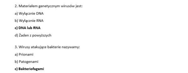 Test- wirusy i ich wpływ na zdrowie człowieka
