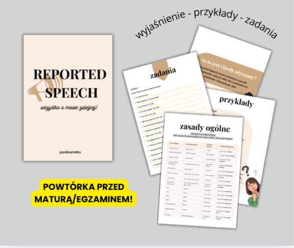 Mowa zależna, reported speech , matura, egamin, powtórka, przykłady praktyczne, zadania, wyjaśnienia