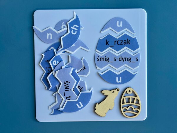 Wielkanoc - ortografia - jajko puzzle