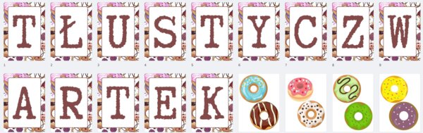 Tłusty czwartek - napis girlanda