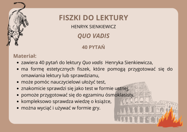 Quo vadis - fiszki do lektury