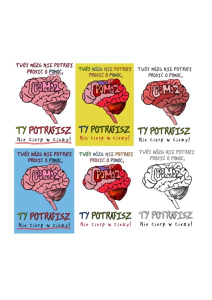 Plakat - Dbaj o mózg - kolorowanka a4 i xxl 9 części