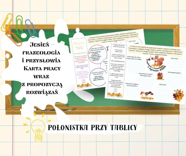 Karta pracy frazeologia jesień (+przykładowe rozwiązania)