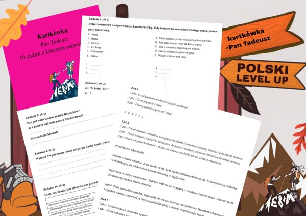 Kartkówka_Pan Tadeusz (10 zadań)+ klucz odpowiedzi_Polski Level Up