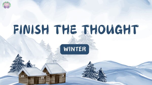 ❄️ Finish the Thought – Winter Edition 29 stron kreatywnego zimowego speaking & writing, winter speaking prompts, sentence starters, creative speaking, winter vocabulary, writing prompts, fluency practice, A2–B2 zimowe zadania, dokończ zdanie, mówienie, 