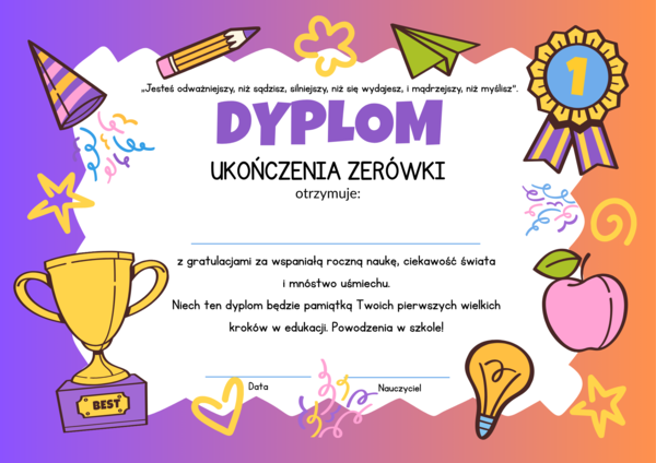 Dyplom Zerówka