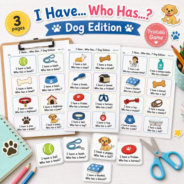 Gra "I have... who has...". Dog edition