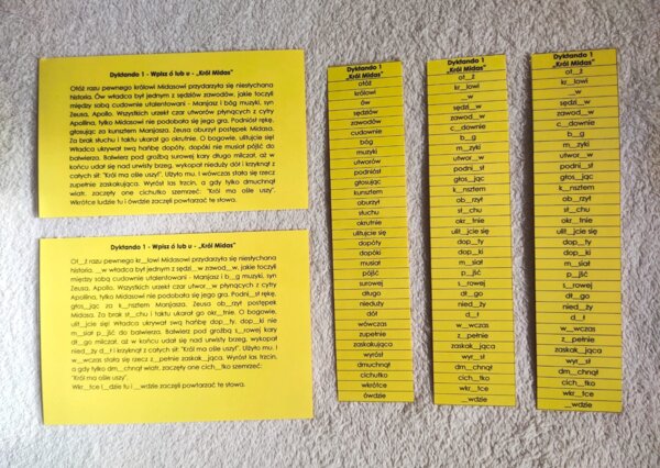 Dyktanda - zestaw 4 dyktand z różnymi trudnościami