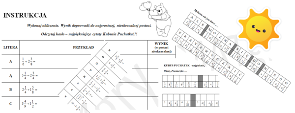 Ułamki zwykłe i Kubuś Puchatek