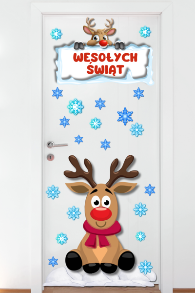 ŚWIĄTECZNA dekoracja na drzwi - grafika XXL