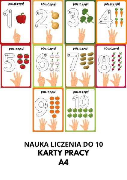 NAUKA LICZENIA DO 10 KARTY PRACY