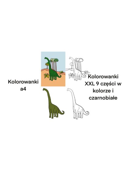 Kolorowanki xxl i a4 dinozaur - brachiozaur