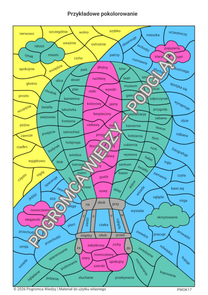 Wakacje w mieście - karta pracy + klucz odpowiedzi