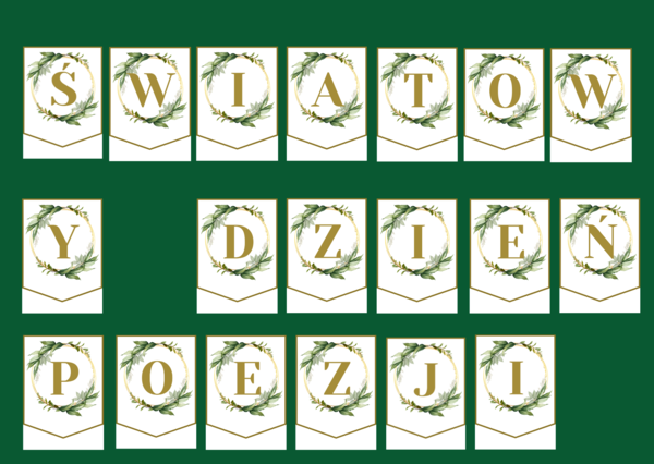 DZIEŃ POEZJI – girlanda – napis – gazetka – wersja 2