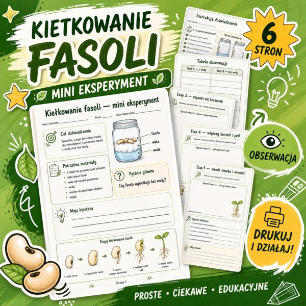 Kiełkowanie fasoli - mini eksperyment