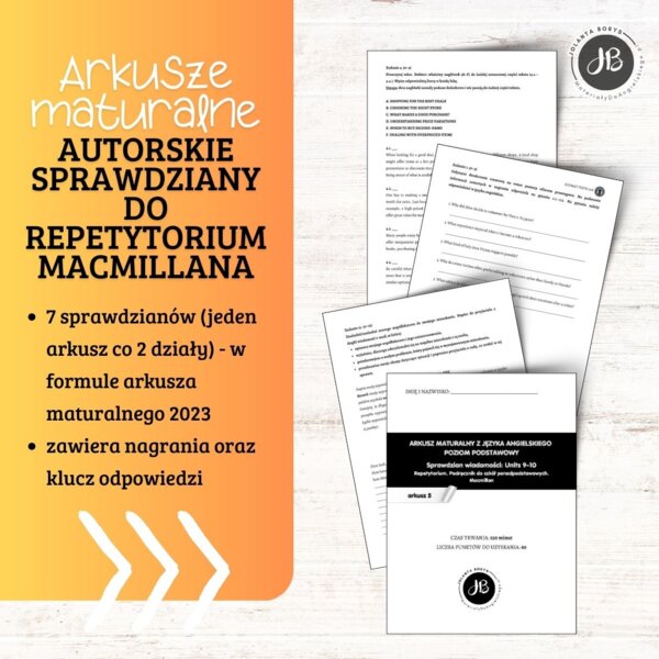 Autorskie arkusze maturalne do Repetytorium Macmillana