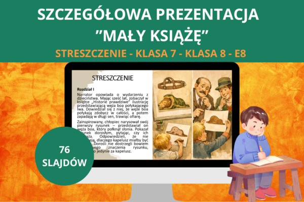 Mały Książę – prezentacja – szczegółowe opracowanie, streszczenie, czas akcji, miejsce akcji, rodzaj literacki, gatunek literacki – egzamin ósmoklasisty z języka polskiego (E8)