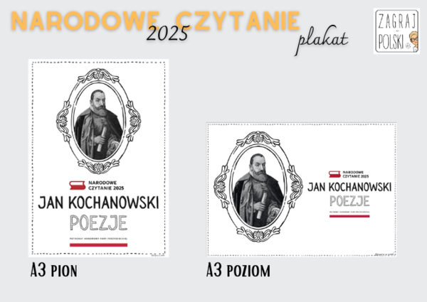 Narodowe Czytanie 2025 („Poezje” J. Kochanowskiego) – plakat/grafiki