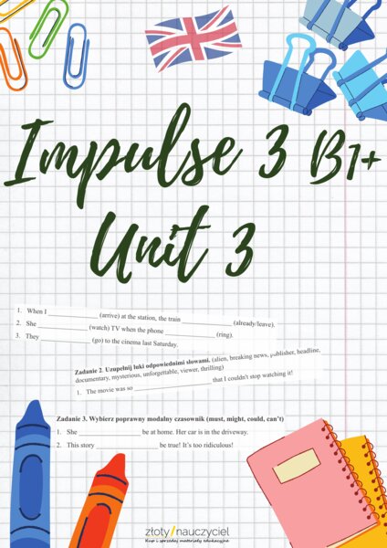 Impulse 3 B1+ Unit 3 - karta pracy, kartkówka