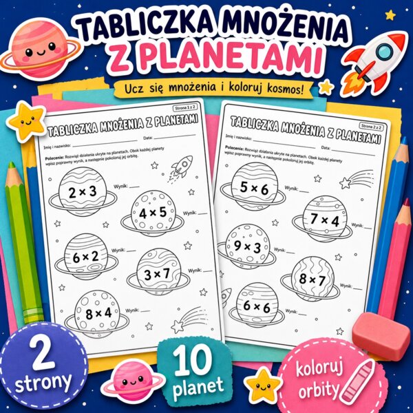 Tabliczka mnożenia z planetami