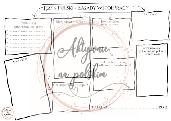 Karta pracy, lekcja organizacyjna