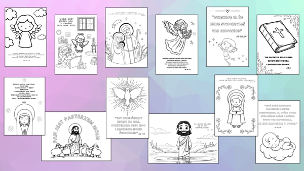 Kolorowanki Religijne| dla Nauczycieli, Katechetów/ 18 różnorodnych wzorów/18 kolorowanek/CYTATY PISMO ŚWIĘTE, MODLITWA