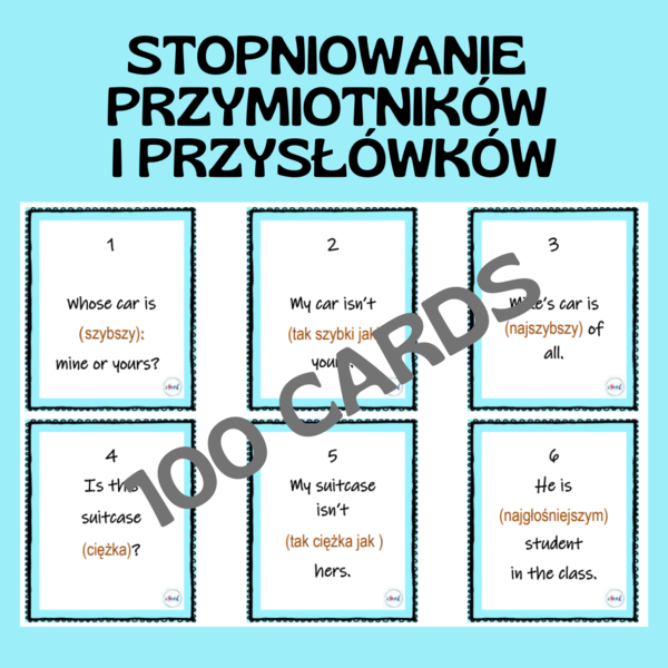 STOPNIOWANIE PRZYMIOTNIKÓW I PRZYSŁÓWKÓW