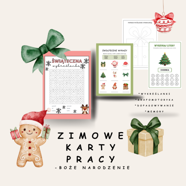 Zimowe karty pracy - Boże Narodzenie