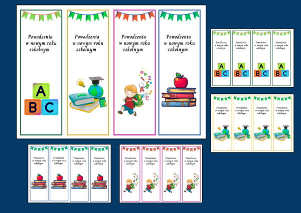 POWRÓT DO SZKOŁY – szkoła – zakładki do książek – zakładka – kolor - wersja 3