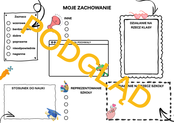 Ocena zachowania - karta pracy