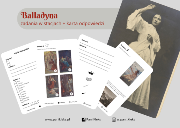 "Balladyna" - zadania + karta opdowiedzi