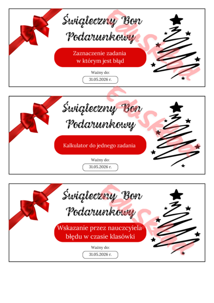 🎄 Świąteczne Bony Podarunkowe