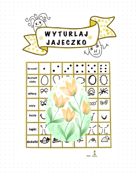 Zabawa rysunkowa - ,,Wyturlaj jajeczko"