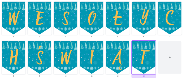 Girlanda - baner - napis - Wesołych Świąt Format: 13x A4