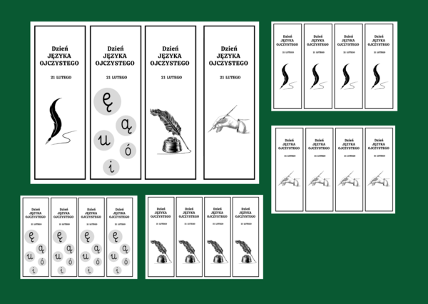 DZIEŃ JĘZYKA OJCZYSTEGO – zakładki do książek – zakładka – czarno-biała - wersja 4