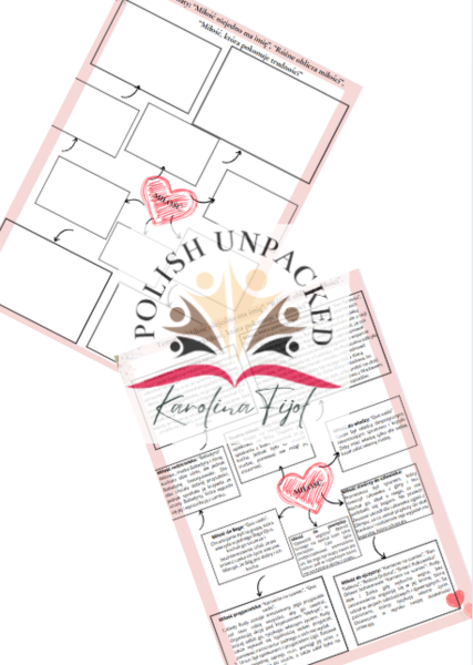 Motyw miłości karta pracy + odpowiedzi, egzamin ósmoklasisty, język polski