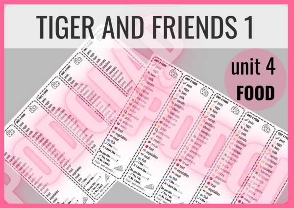 Tiger and Friends 1 unit 4 FOOD - zakładki do książki
