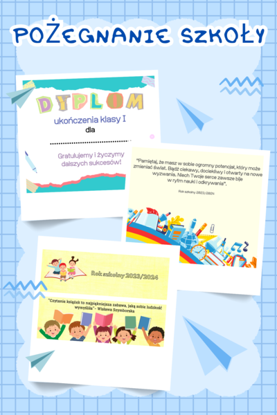 Zakończenie roku szkolnego- zakładki, wkładki do książek, dyplomy, sentencje