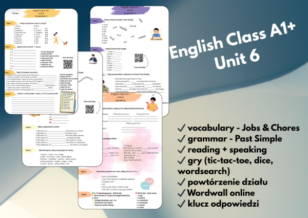 📁English Class A1+ Unit 6 JUST THE JOB ćwiczenia dodatkowe