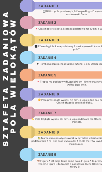📘 Zadania powtórkowe – Pola wielokątów